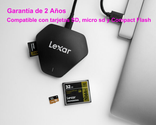 Lexar Lector Multi-tarjeta 3-en-1 Usb 3.1 Sd, Micro Sd, Cf _1