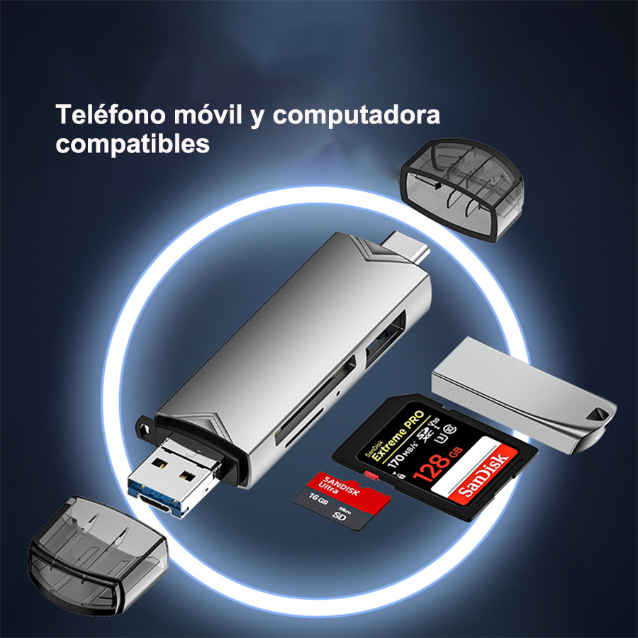 Adaptador Muitlfuncional 6 En 1, Usb 3.0, Lector Sd, Microsd_12