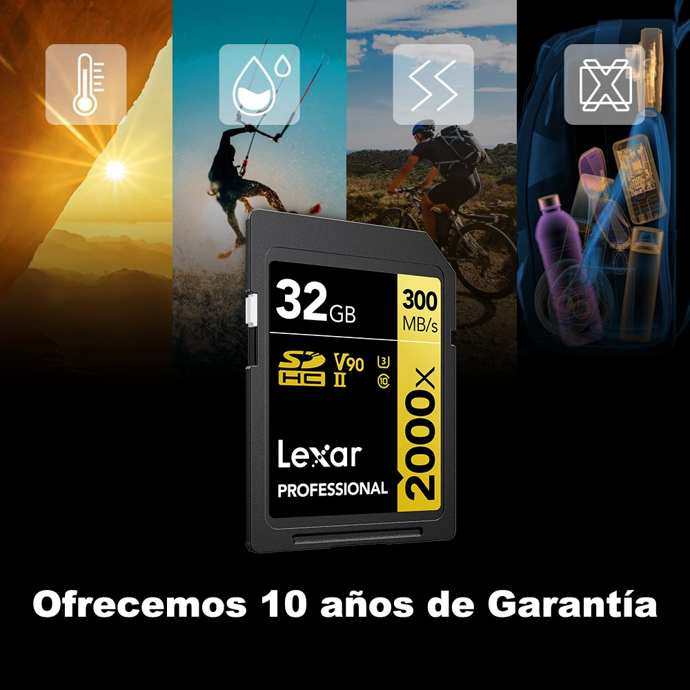 Tarjeta De Memoria Lexar 2000x V90, U3, Ush-ii, Sdhc,300mb/s_3