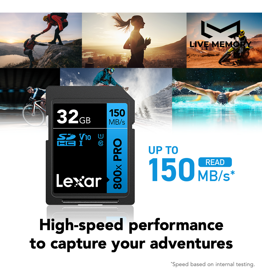 Tarjeta De Memoria Sd Lexar 800x 120mb/s V10 Sdhc 32gb 2pzas_1