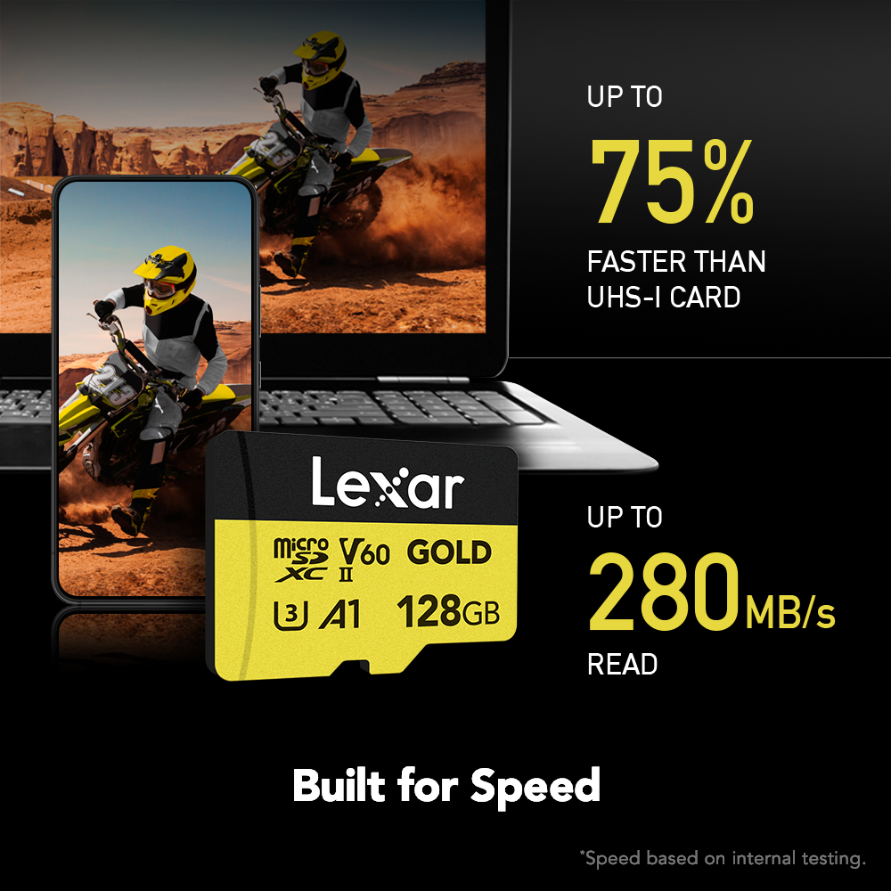 Lexar Tarjeta Micro Sd Gold De 128gb, Uhs-ii, C10, V60 _2 Lexar Tarjeta Micro Sd Gold De 128gb, Uhs-ii, C10, V60 _2