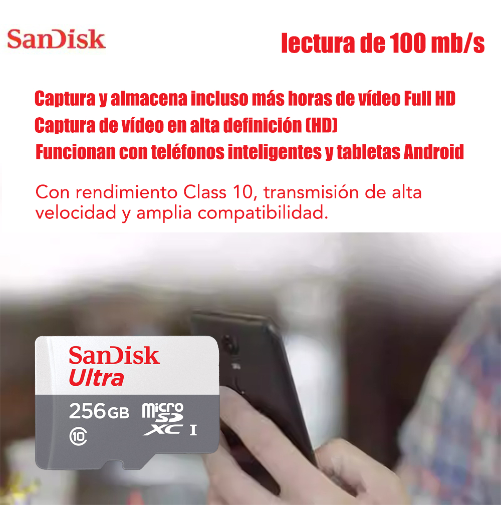 Sandisk Tarjeta De Memoria Micro Sd 256gb Con Regalo_1