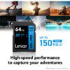 Tarjeta De Memoria Sd Lexar 800x 64gb Sdxc Uhs-i Class 10 U3_2 30351192