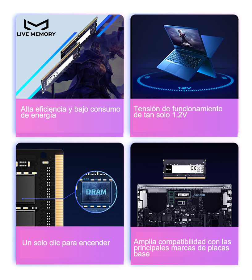 Lexar 8gb Ddr4 Sodimm Dram 3200mt/s Cl22 260 Pines Portatil_2 Lexar 8gb Ddr4 Sodimm Dram 3200mt/s Cl22 260 Pines Portatil_2