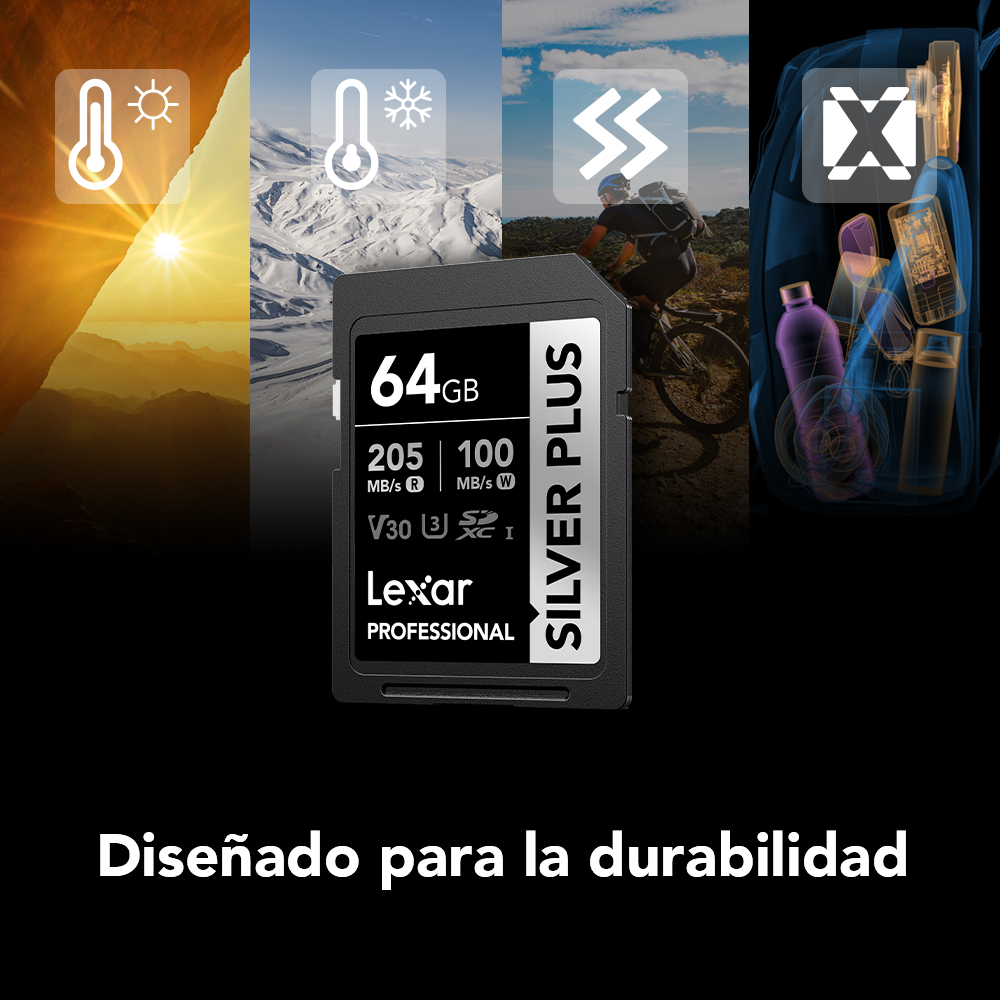 2piezas! Lexar Tarjeta De Memoria Silver Plus 64gb Class10_5