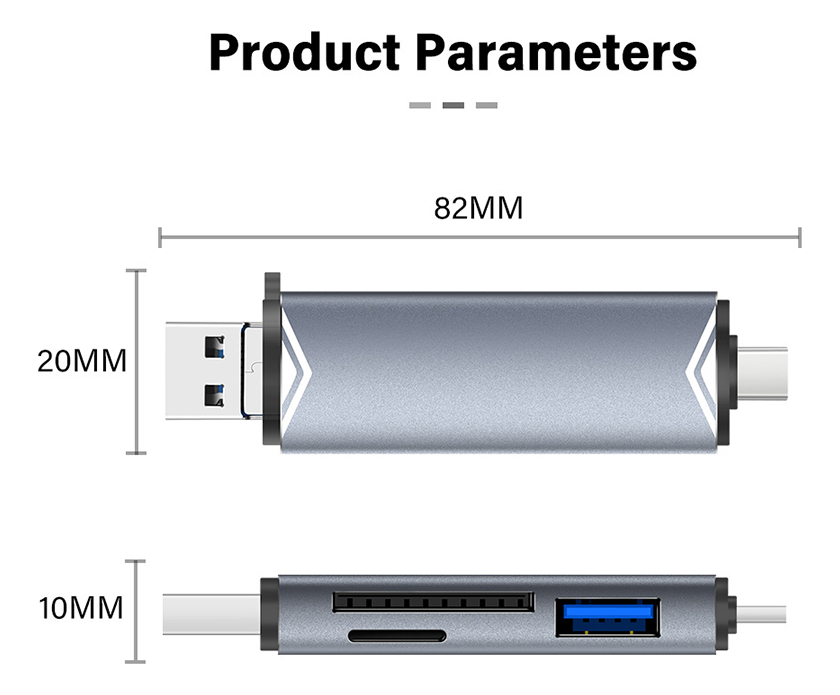 Adaptador Muitlfuncional 6 En 1, Usb 3.0, Lector Sd, Microsd_2