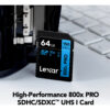 Tarjeta De Memoria Sd Lexar 800x 64gb Sdxc Uhs-i Class 10 U3_1 30351171