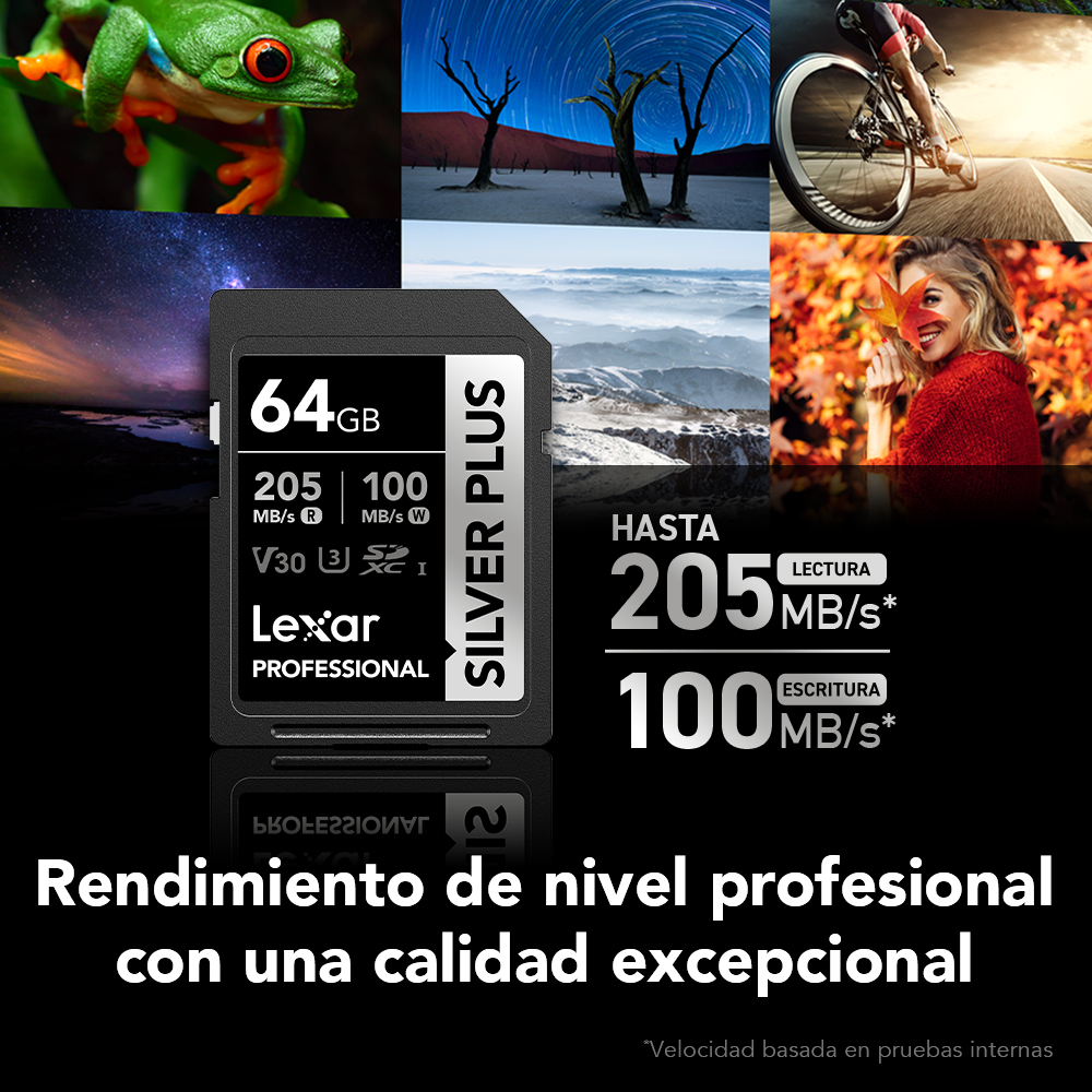 2piezas! Lexar Tarjeta De Memoria Silver Plus 64gb Class10_1