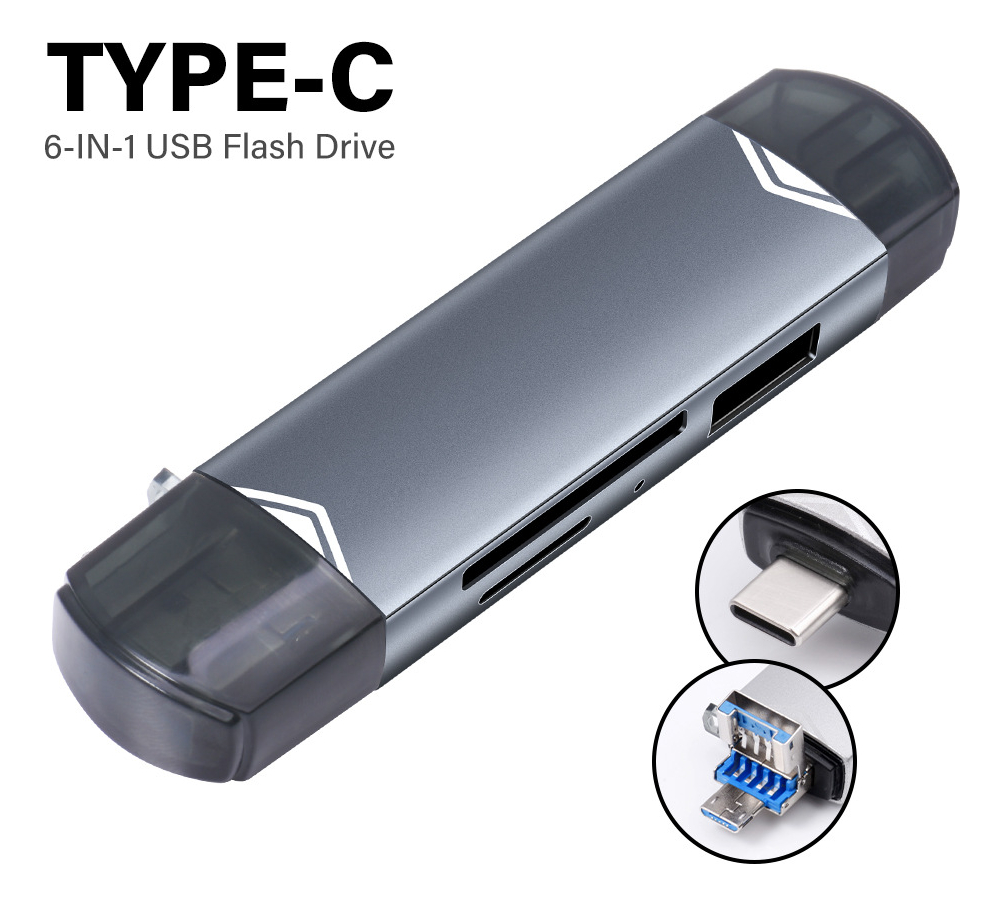 Adaptador Muitlfuncional 6 En 1, Usb 3.0, Lector Sd, Microsd_7