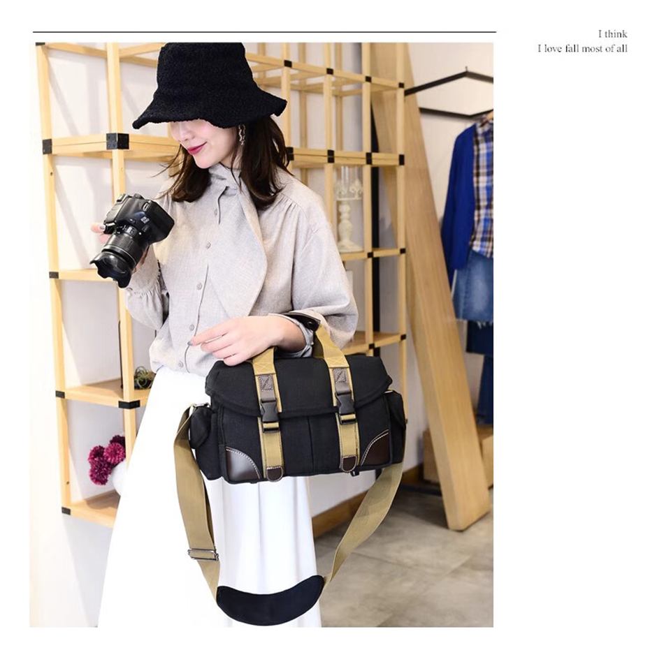 Bolso De Hombro De Viaje Para Cámara De Lona Impermeable_2