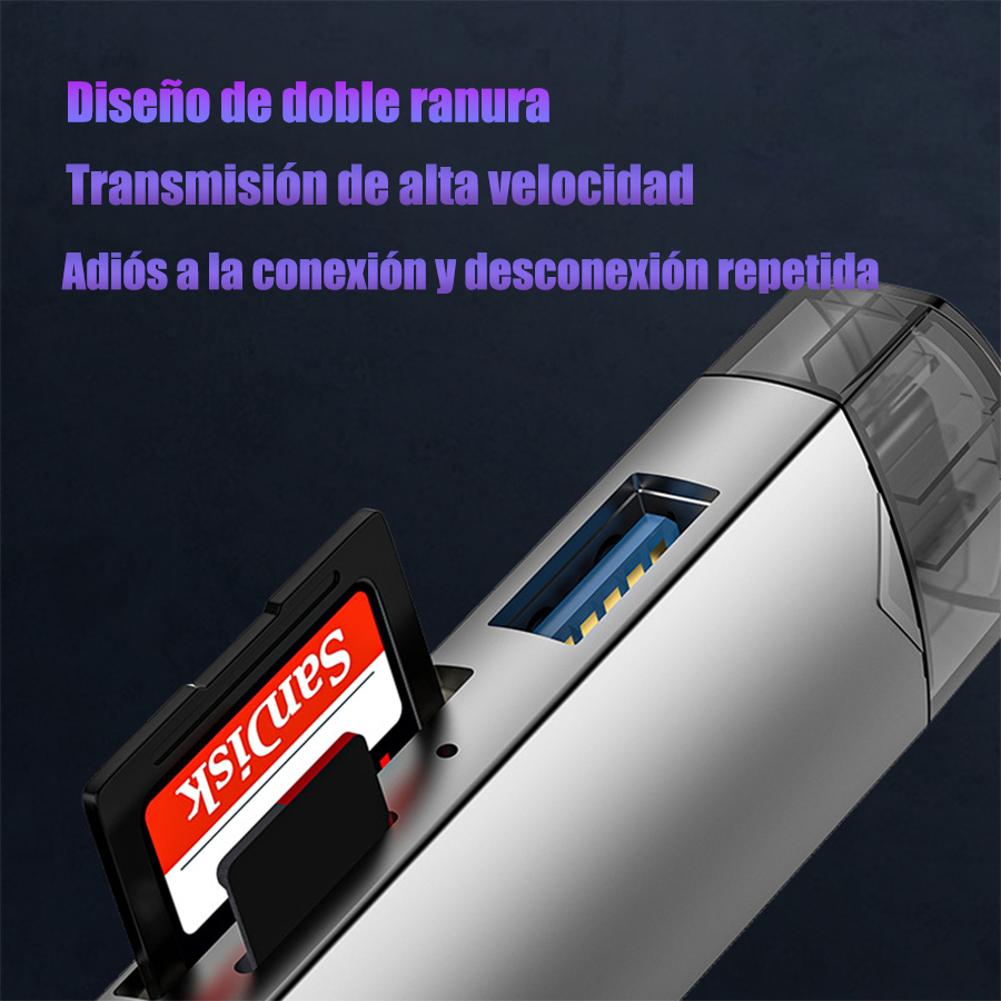 Adaptador Muitlfuncional 6 En 1, Usb 3.0, Lector Sd, Microsd_3