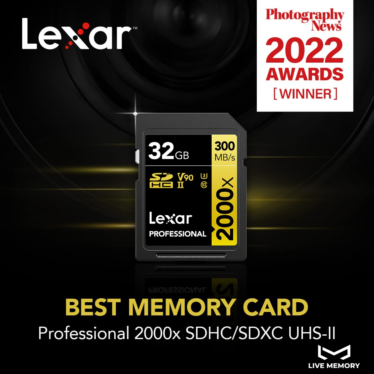Tarjeta De Memoria Lexar 2000x V90, U3, Ush-ii, Sdhc,300mb/s_1