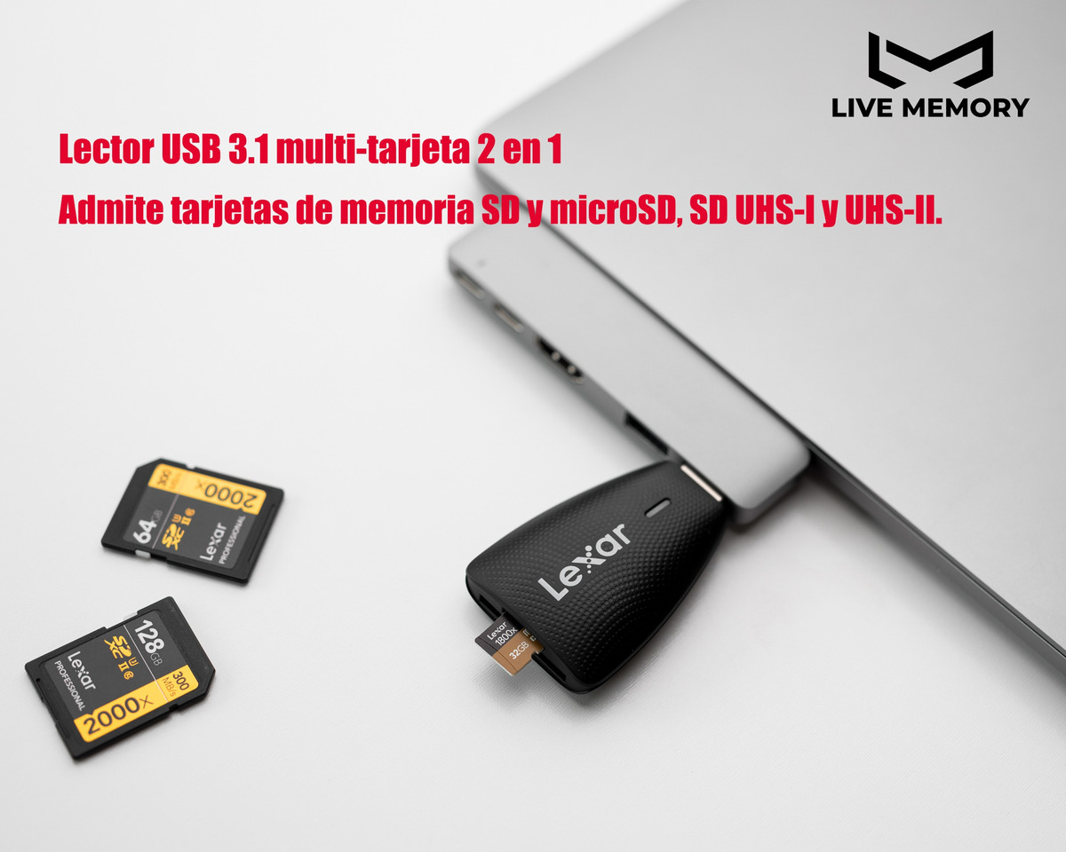 Lexar Lector De Memoria Rw450 Multitarjeta 2 En 1 Usb 3.1 _1