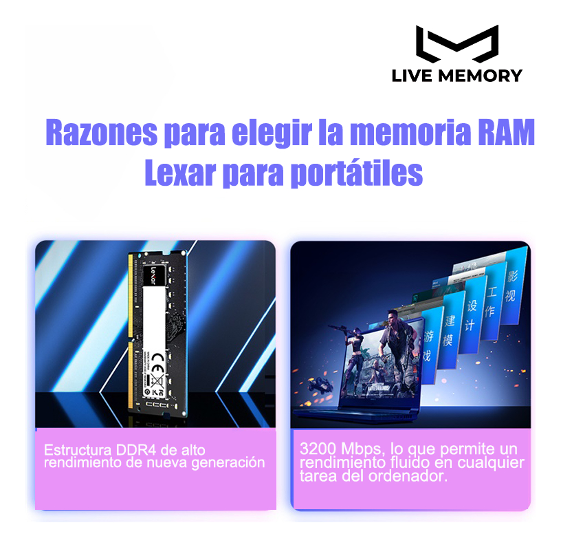 Lexar 8gb Ddr4 Sodimm Dram 3200mt/s Cl22 260 Pines Portatil_1 Lexar 8gb Ddr4 Sodimm Dram 3200mt/s Cl22 260 Pines Portatil_1