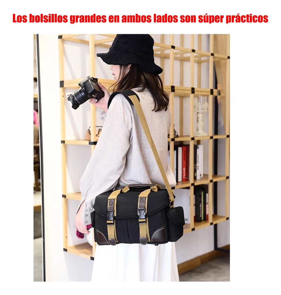 Bolso De Hombro De Viaje Para Cámara De Lona Impermeable_4